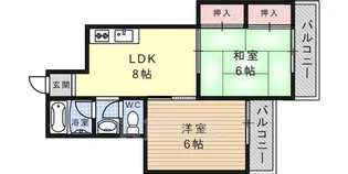 灘南コート一番館【2階】の間取り
