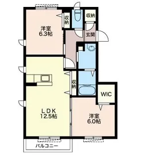 プレミールシェソワB【2階】の間取り