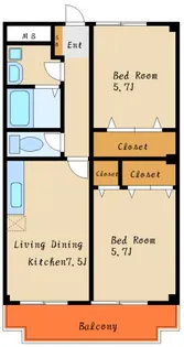 ディアコートK【4階】の間取り