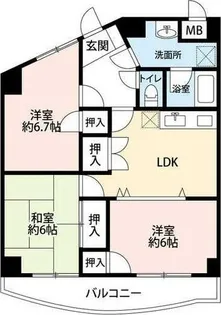 ドミールヒノデKANAMORI【5階】の間取り
