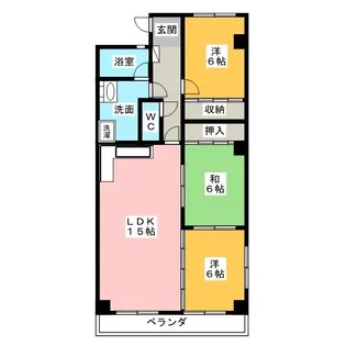 ラウムズ植田【1階】の間取り