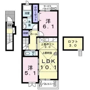 ヴィラ・ウエストヒルII【2階】の間取り