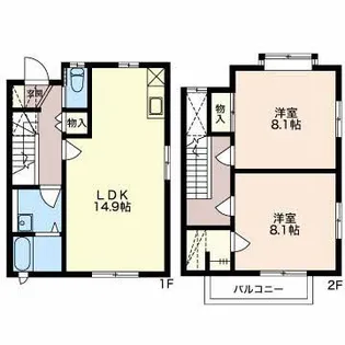 ハピネス永原 B【1階】の間取り