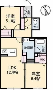 カーサ・アリビオ【1階】の間取り