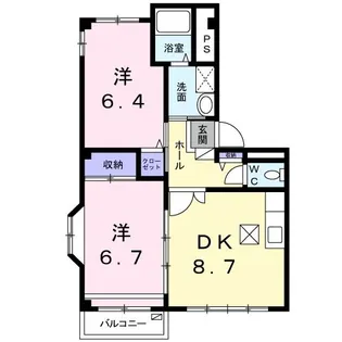 ベルビィトンA【1階】の間取り