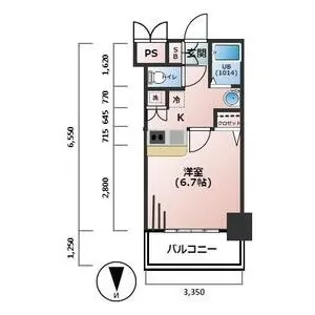 ジュネーゼグラン南堀江【6階】の間取り