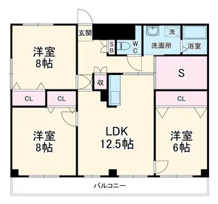 クローネ川口【5階】の間取り