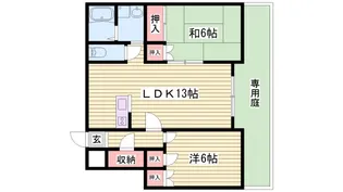 シェ・モア市川【1階】の間取り