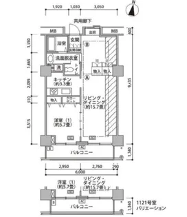 東雲キャナルコートCODAN18号棟【12階】の間取り