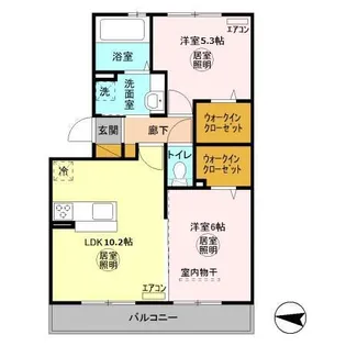 パレスオン【1階】の間取り