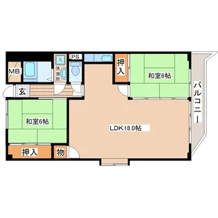ハイデンス宮城野【3階】の間取り