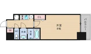 プレサンス難波ラフィーネ【6階】の間取り
