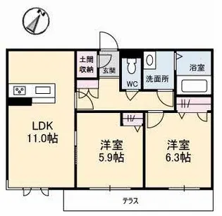リアンジュ【1階】の間取り