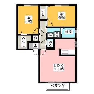 アーバンクレストA【1階】の間取り