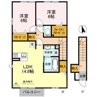 リッカ ティル【2階】の間取り