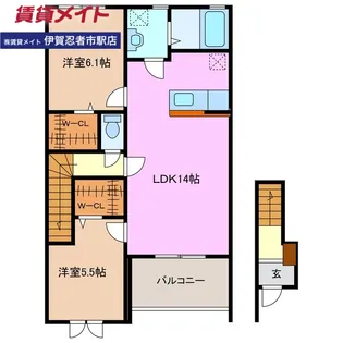 ポルトゥ・ボヌール【2階】の間取り