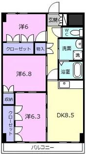フレアグレイス【6階】の間取り