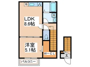 ハイム・ヤバタ【2階】の間取り