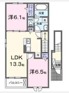 アーバニティー家中B【2階】の間取り