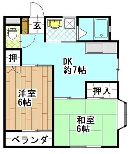 新井田コーポ A棟【2階】の間取り