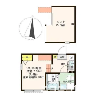 ハーモニーテラス梅島VI【2階】の間取り