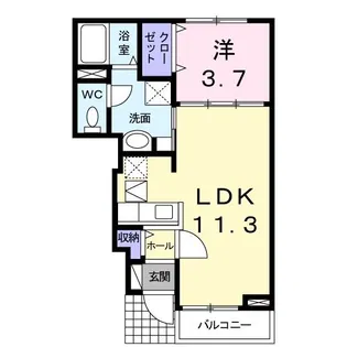 ボヌール【1階】の間取り