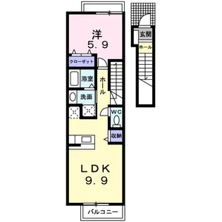 1LDKの間取り画像