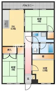 ソレアード滑石【1階】の間取り