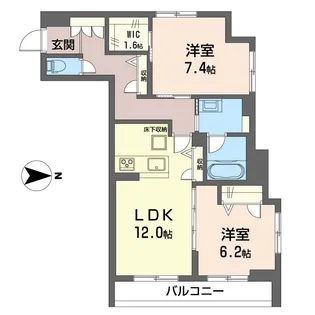 ラ ベルヴィ【1階】の間取り