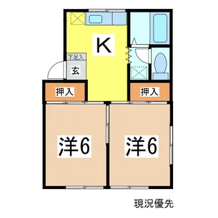 コーポラポームB【2階】の間取り