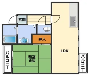 クリエテ梅田【5階】の間取り
