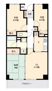 神奈川県横浜市青葉区市ケ尾町【マンション】の間取り