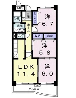 群馬県高崎市貝沢町【マンション】の間取り