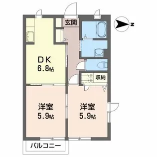 シャーメゾン藤木 B【2階】の間取り