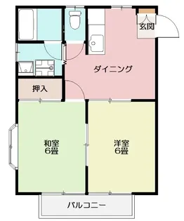 コーポ西山B 初期費用48,664円【1階】の間取り