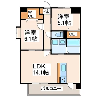 プリマレーベン弓削【10階】の間取り