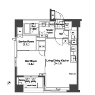 東京都中央区日本橋人形町3【マンション】の間取り