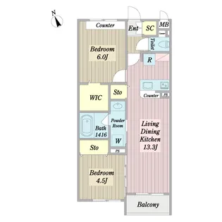 エールドゥヴィ【2階】の間取り