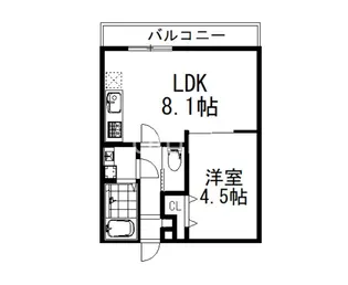 Casa Wood 丹波橋【3階】の間取り