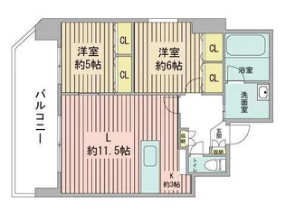 2LDKの間取り画像