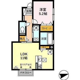 グラシュー【1階】の間取り