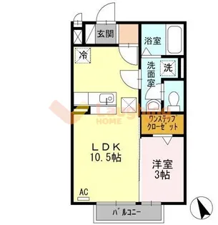 コンフォール津福【1階】の間取り