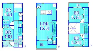 神奈川県横浜市西区南浅間町【一戸建】の間取り