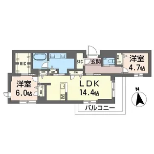 セントリビエ江北【1階】の間取り