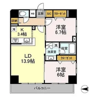 D-ROOM早稲田【10階】の間取り