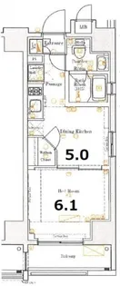 ジーベック東日暮里サウス XEBEC東日暮里South【6階】の間取り