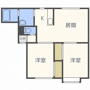 北海道札幌市西区西野六条6【アパート】の間取り