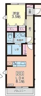 Sol levante(ソル レヴァンテ)【2階】の間取り