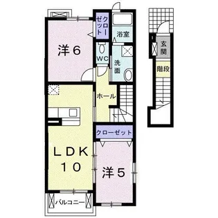 アジェルワンB【2階】の間取り