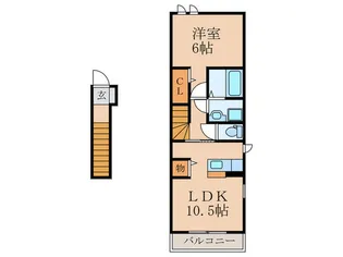 アーサーライン川津A【2階】の間取り